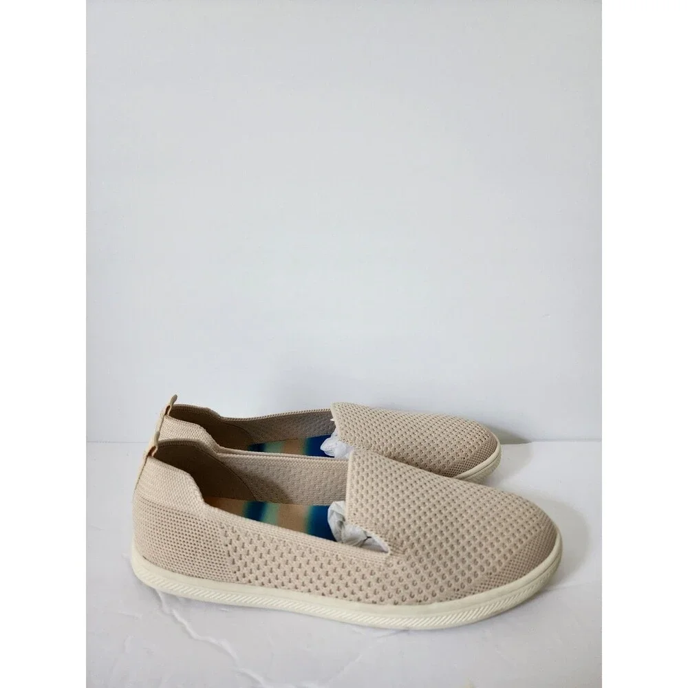 New Vince Camuto Washable Knit Slip-On Shoes Cabreli Bone Off White 7 M